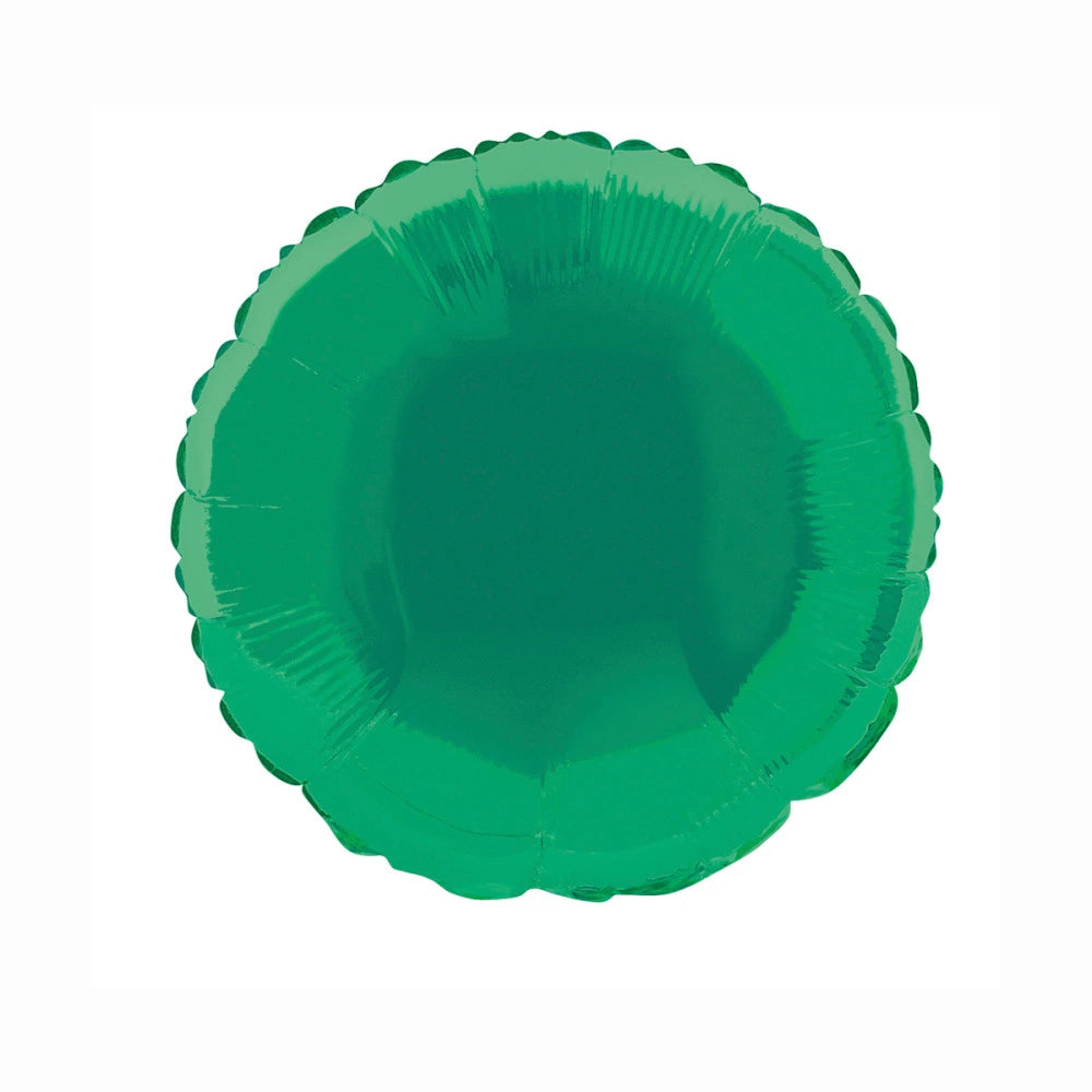 Green Solid Round Foil Balloon 18", Bulk