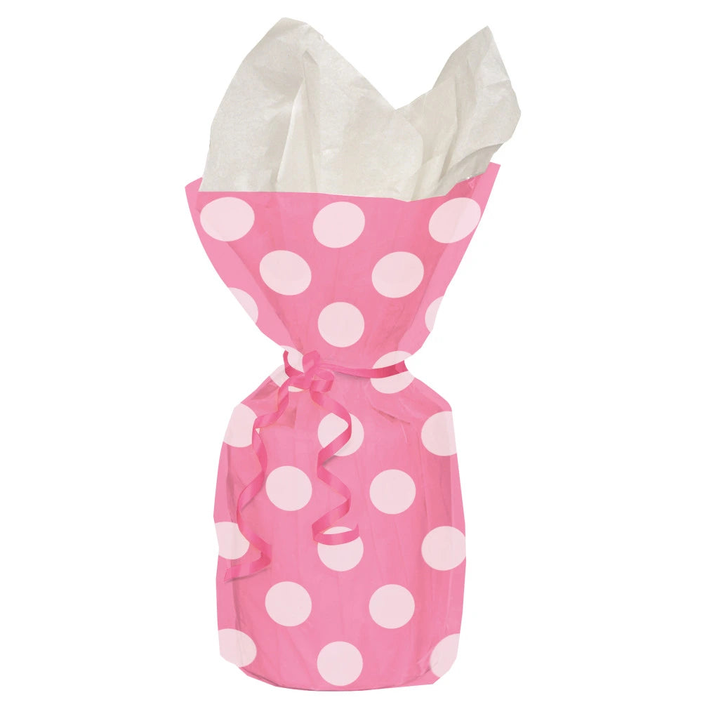 Hot Pink Dots Cellophane Bags, 20 In A Pack