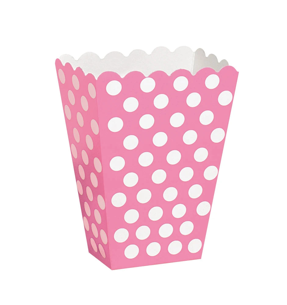 Hot Pink Dots Treat Boxes, 8 In A Pack