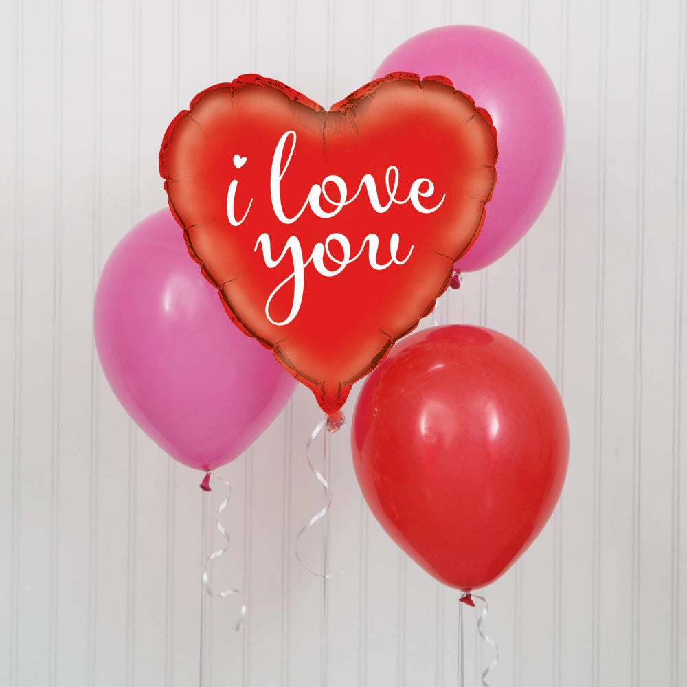 I Love You Red Heart Foil Balloon 18", Packaged
