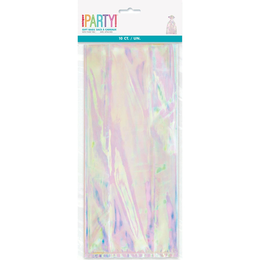 Iridescent Cellophane Bags, 5"x11", 10 In A Pack