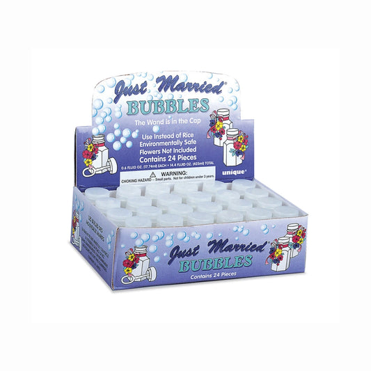 Just Married Party Bubbles, 24 In A Pack