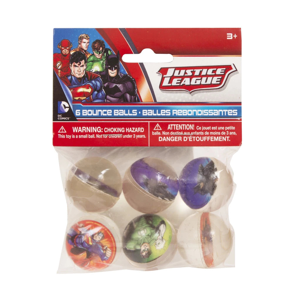 Justice League Bounce Balls, 6 In A Pack