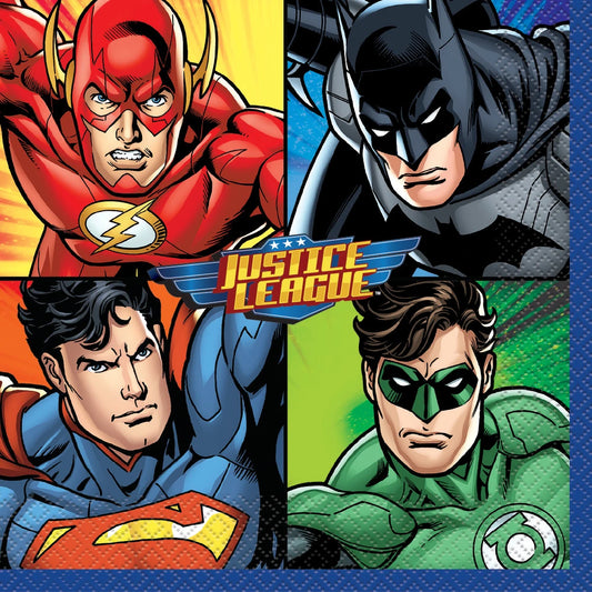 Justice League Luncheon Napkins, 16 In A Pack
