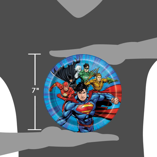 Justice League Round 7" Dessert Plates, 8 In A Pack