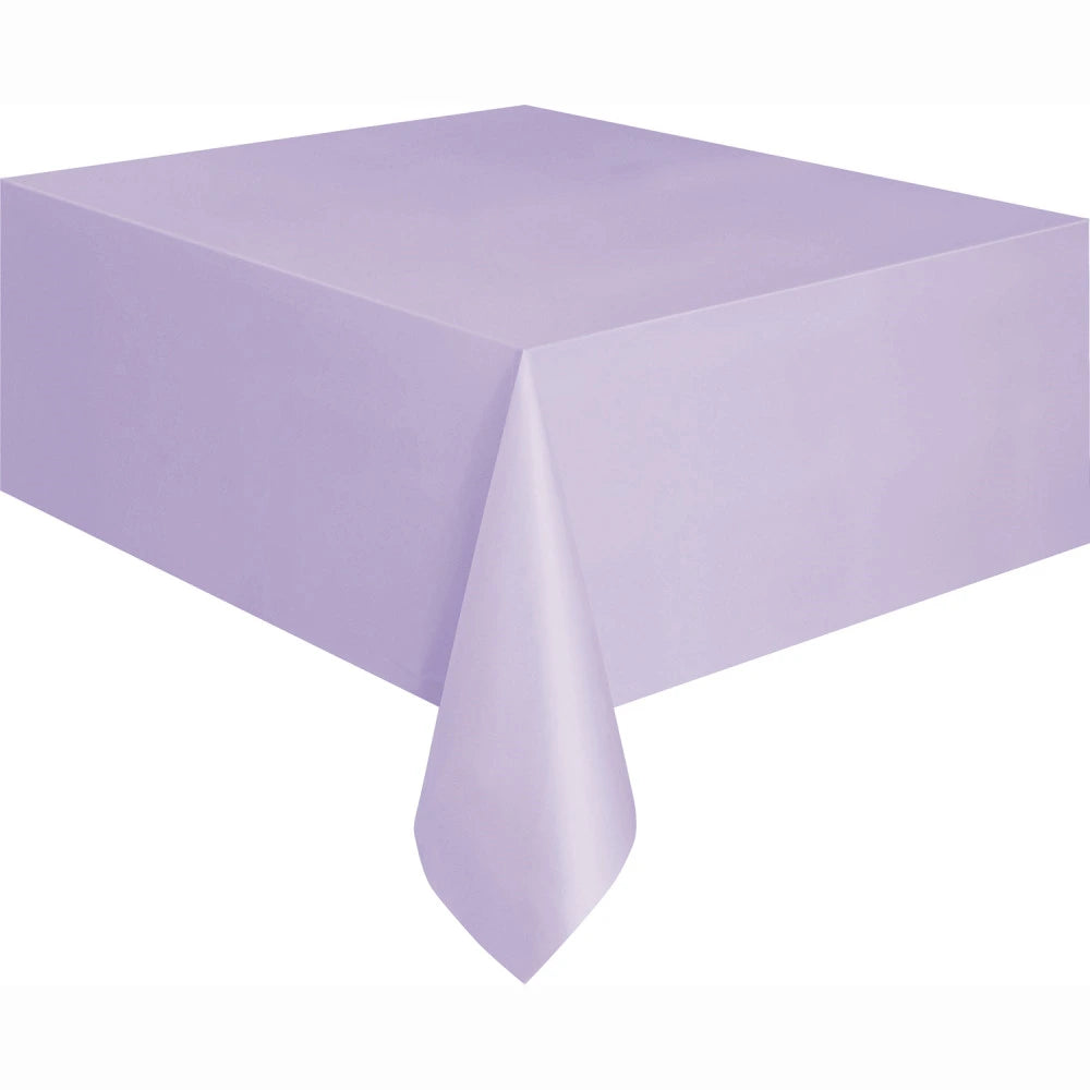 Lavender Solid Re In A Packangular Plastic Table Cover, 54"x108"