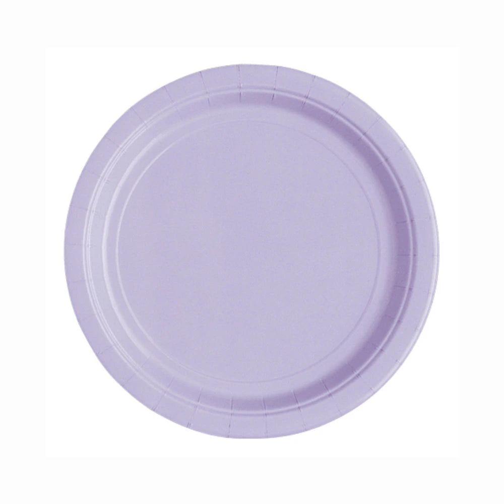 Lavender Solid Round 7" Dessert Plates, 20 In A Pack