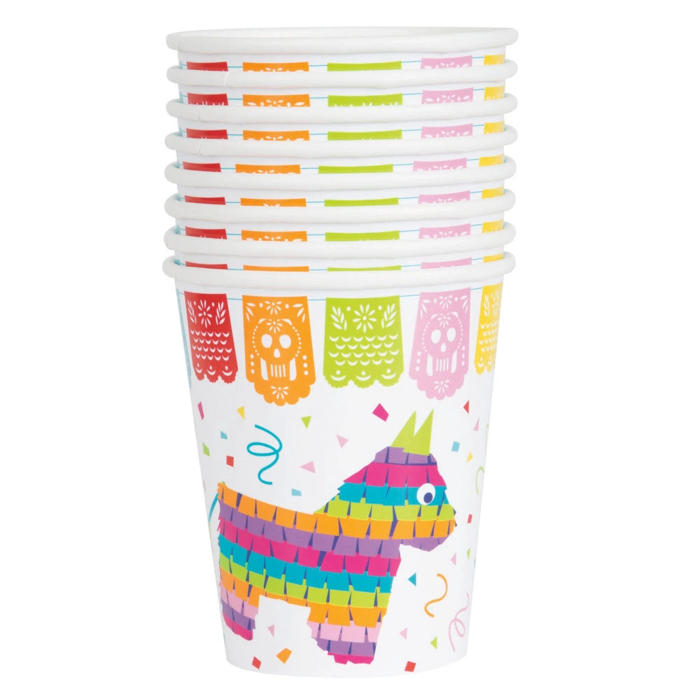 Mexican Fiesta 9oz Paper Cups, 8 In A Pack