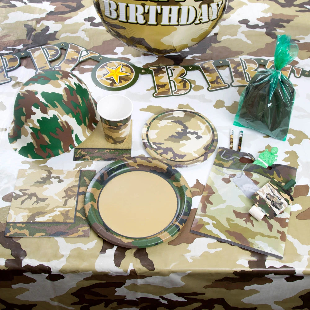 Military Camo Round 9" Dinner Plates, 8 In A Pack