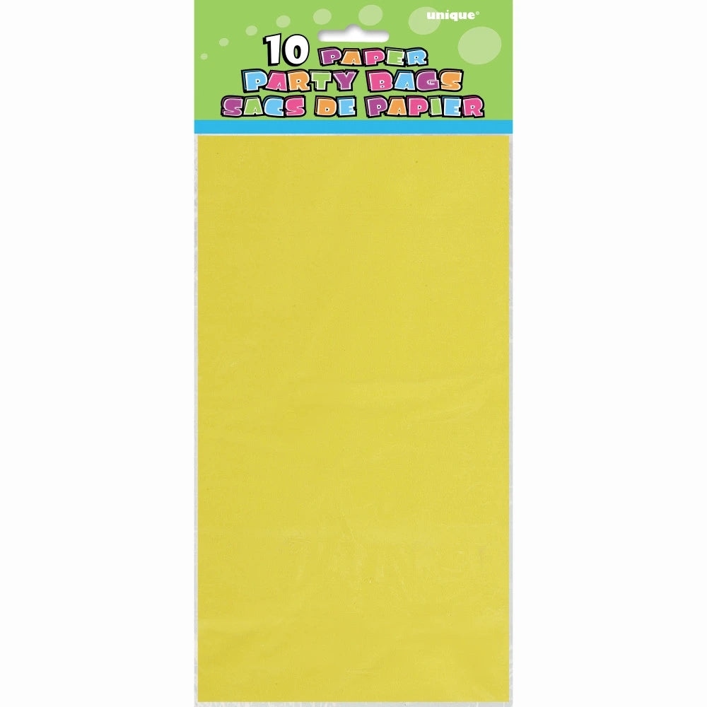 Neon Assorted Paper Party Bags, 10 In A Pack