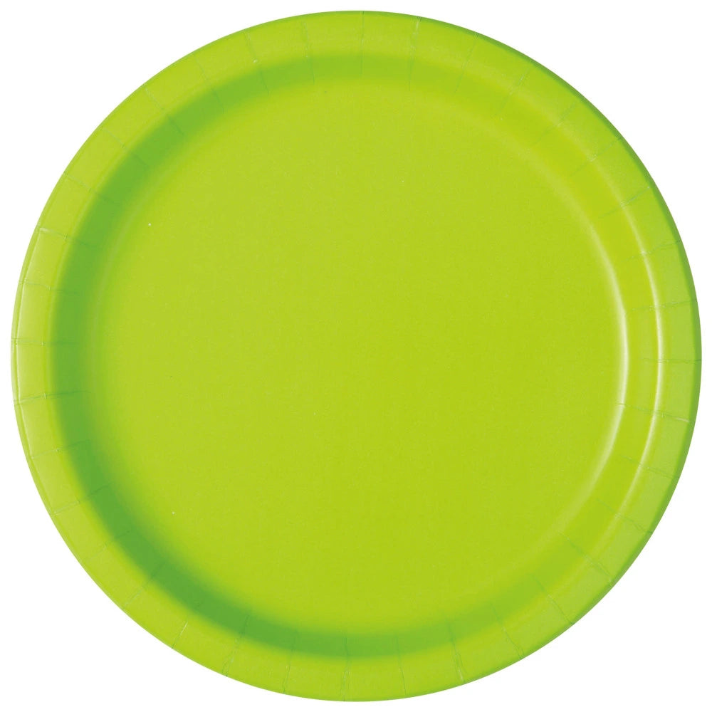 Neon Green Solid Round 7" Dessert Plates, 20 In A Pack
