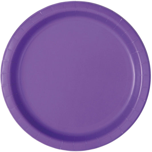 Neon Purple Solid Round 9" Dinner Plates, 16 In A Pack