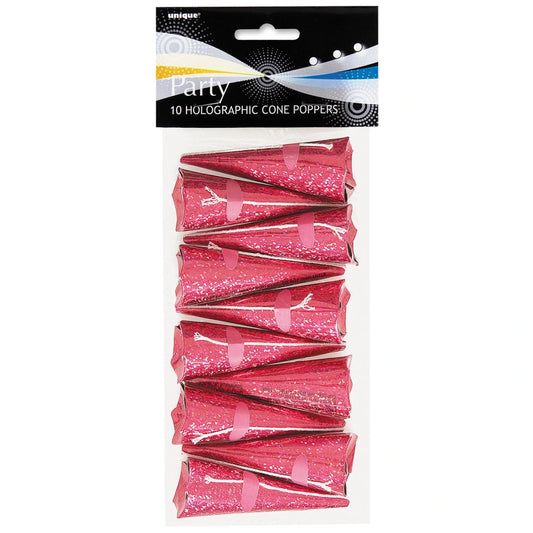 Pink Cone Poppers, 10 In A Pack