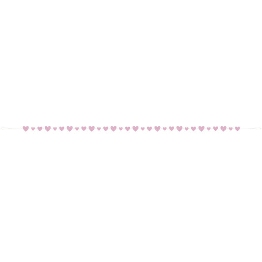 Pink Hearts Baby Shower Cut Out Garland, 9 ft