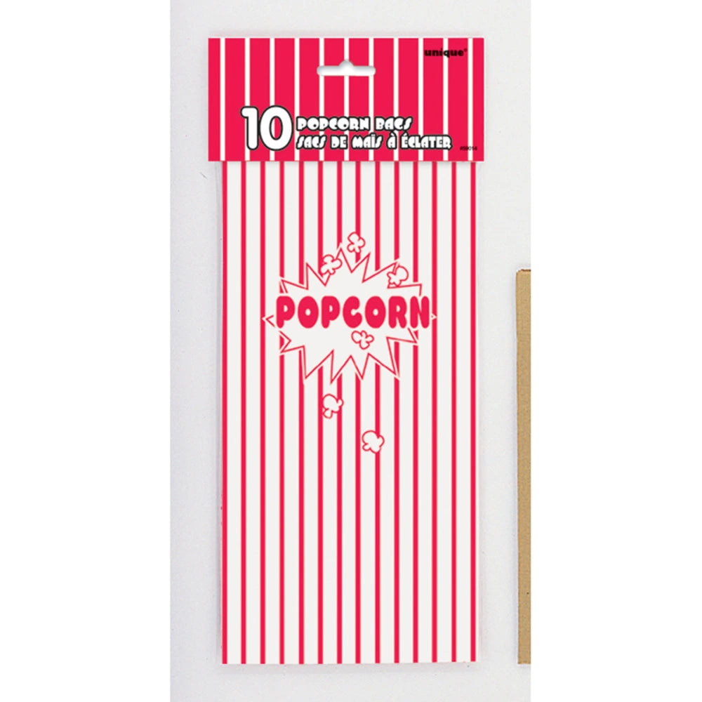 Popcorn Paper Party Bags, 10 In A Pack