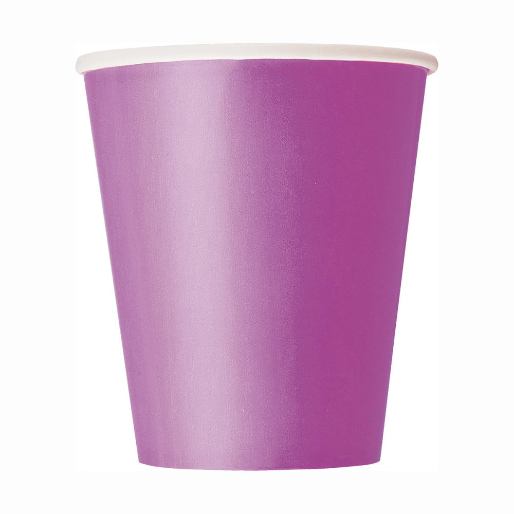Pretty Purple Solid 9oz Paper Cups, 8 In A Pack