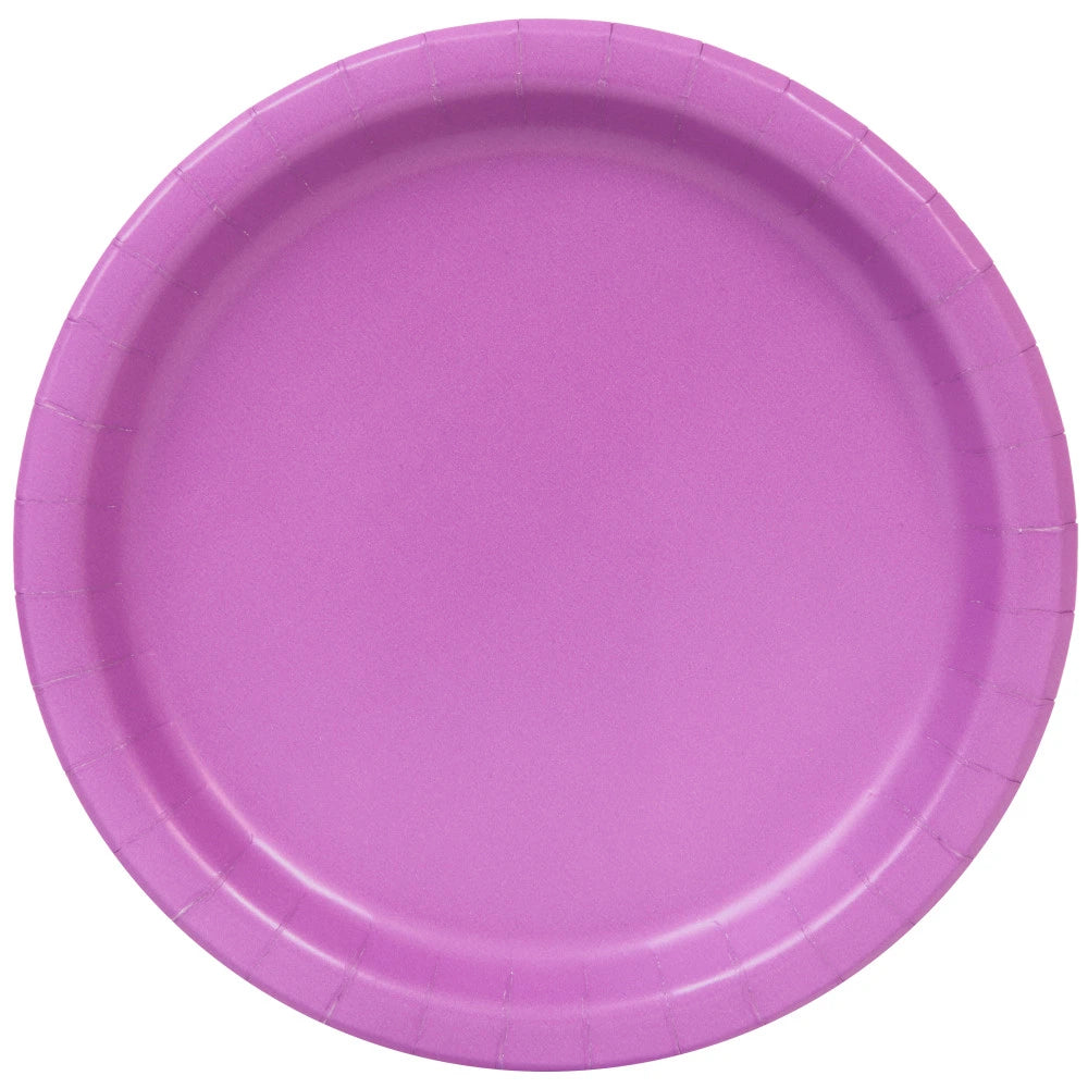 Pretty Purple Solid Round 9" Dinner Plates, 16 In A Pack