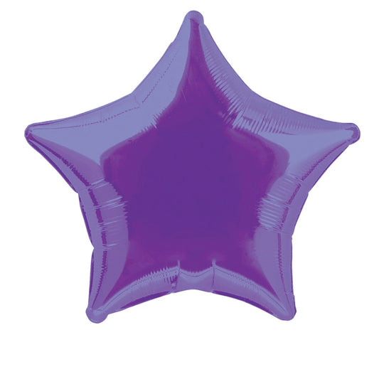 Solid Star Foil Balloon 20", Packaged - Deep Purple