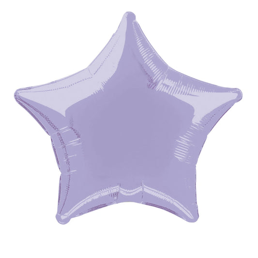 Solid Star Foil Balloon 20", Packaged - Lavender