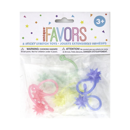 Starburst Sticky Stretch Toy Favors, 8 In A Pack