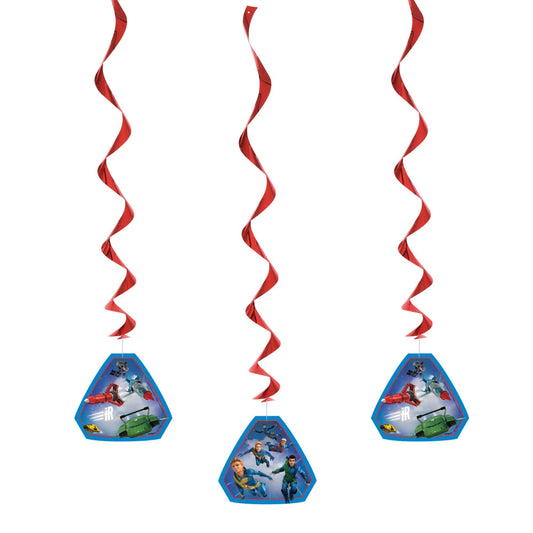 Thunderbirds Hanging Swirl Decorations, 26", 3 In A Pack