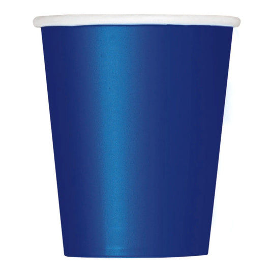 True Navy Blue Solid 9oz Paper Cups, 14 In A Pack