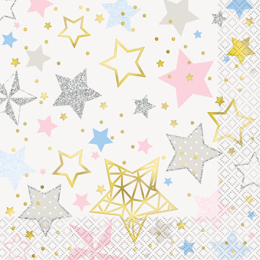 Twinkle Twinkle Little Star Luncheon Napkins, 16 In A Pack - Foil Stamped