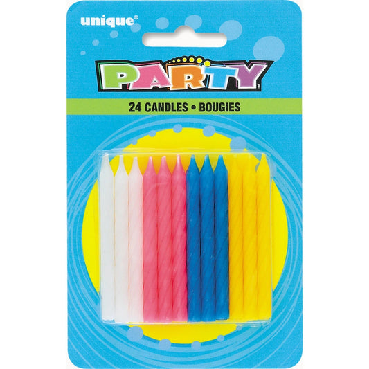 Twist Birthday Candles, 24 In A Pack