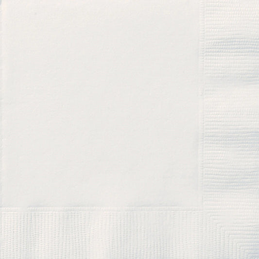 White Solid Luncheon Napkins, 20 In A Pack