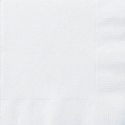 White Solid Luncheon Napkins, 50 In A Pack