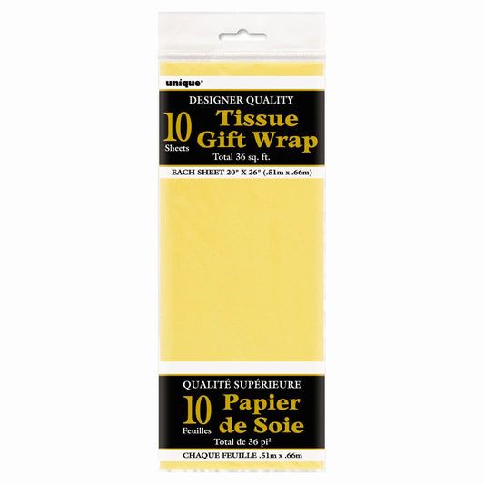 Yellow Tissue Sheets, 10 In A Pack